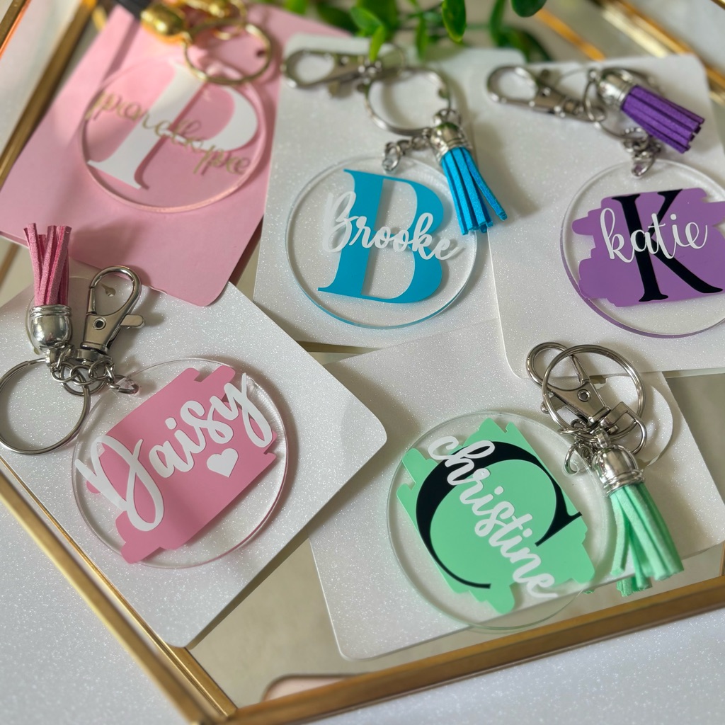 Hand Crafted Acrylic Keychain With Tassel